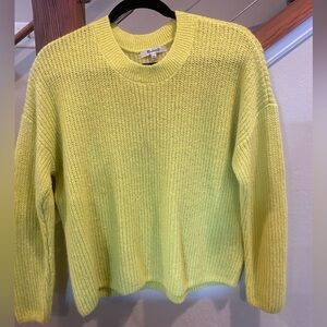 Madewell Ribbed Crewneck Sweater, Size M in Citron